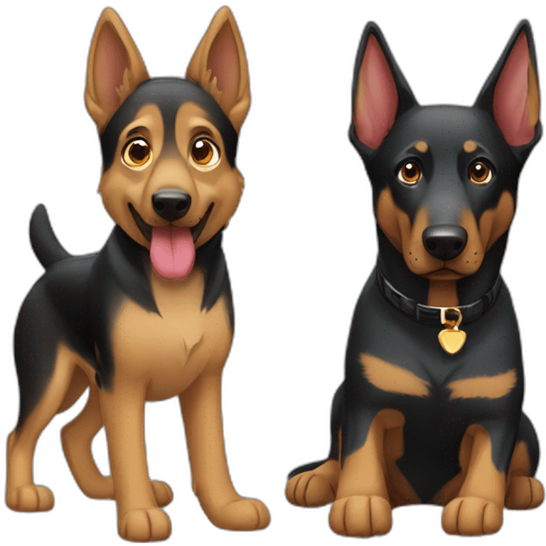 German shepard and doberman emoji