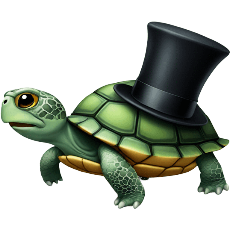 Turtle with top hat  emoji