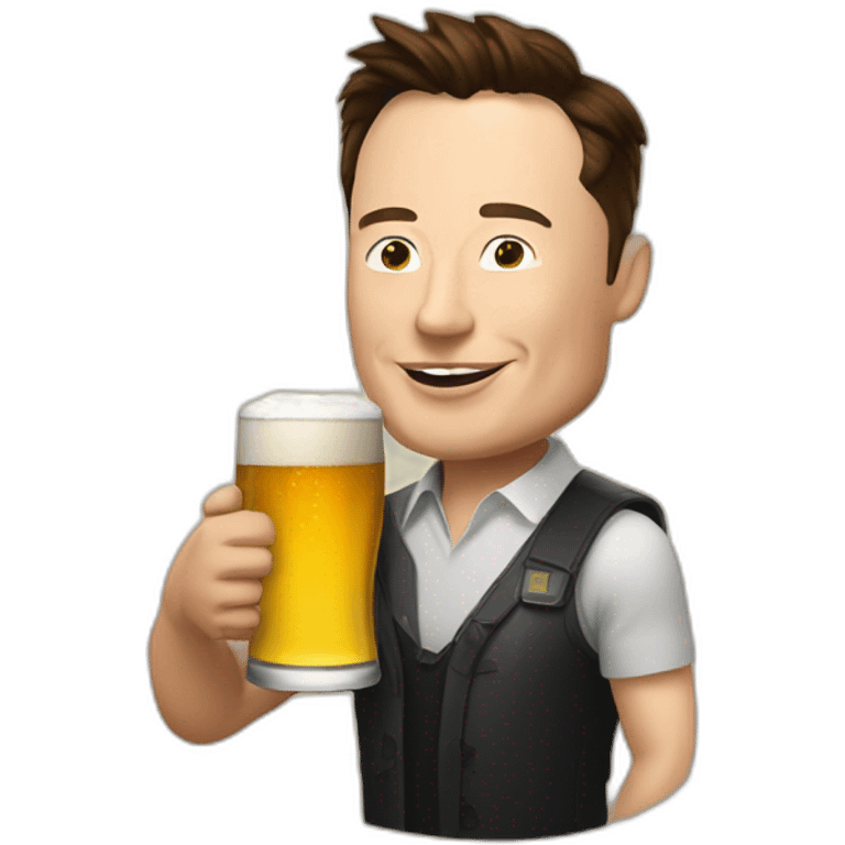 Elon musk drink a beer emoji