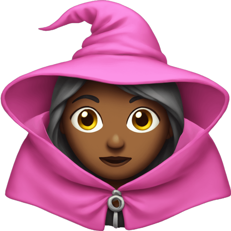 A witch dressed in a pink cloak emoji