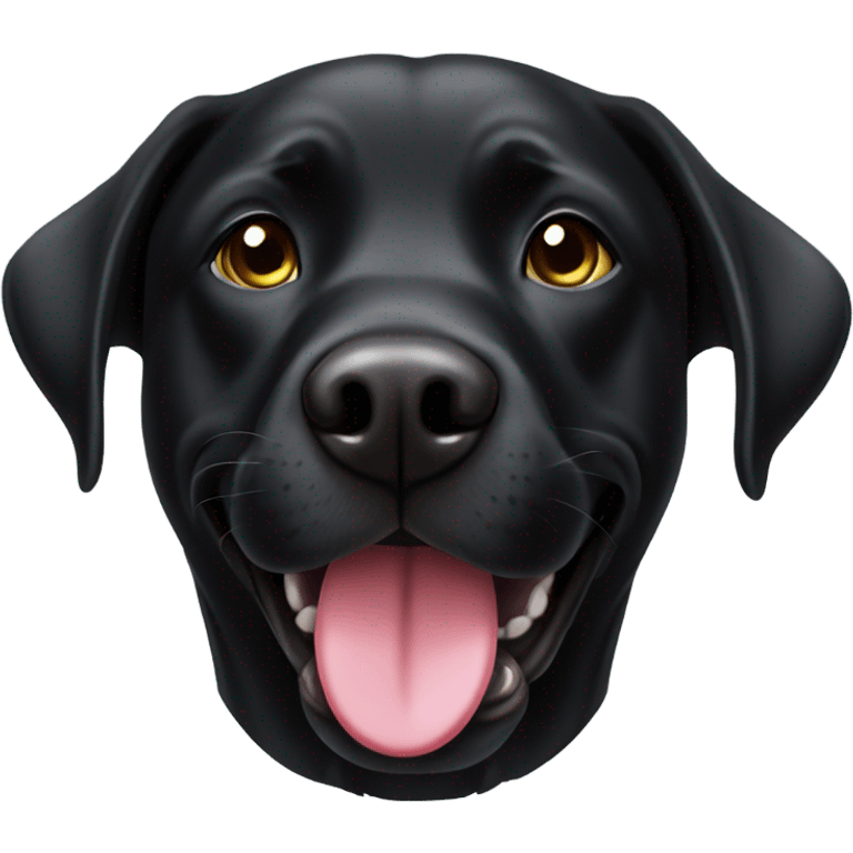 Black lab with ball emoji