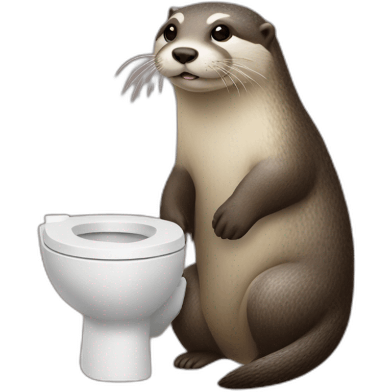 Loutre qui et sur des toilettes emoji