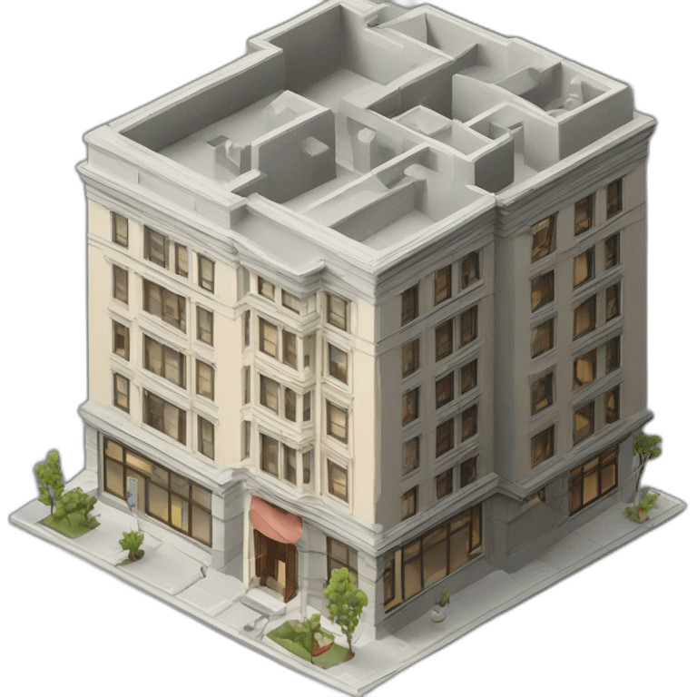 building model isometric san francisco emoji