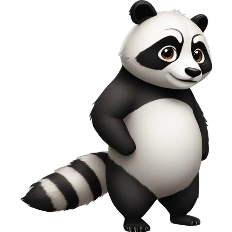 panda-raccoon-hybrid full body emoji