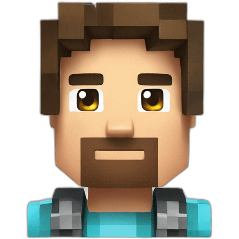 steve de minecraft qui mine du diamant emoji