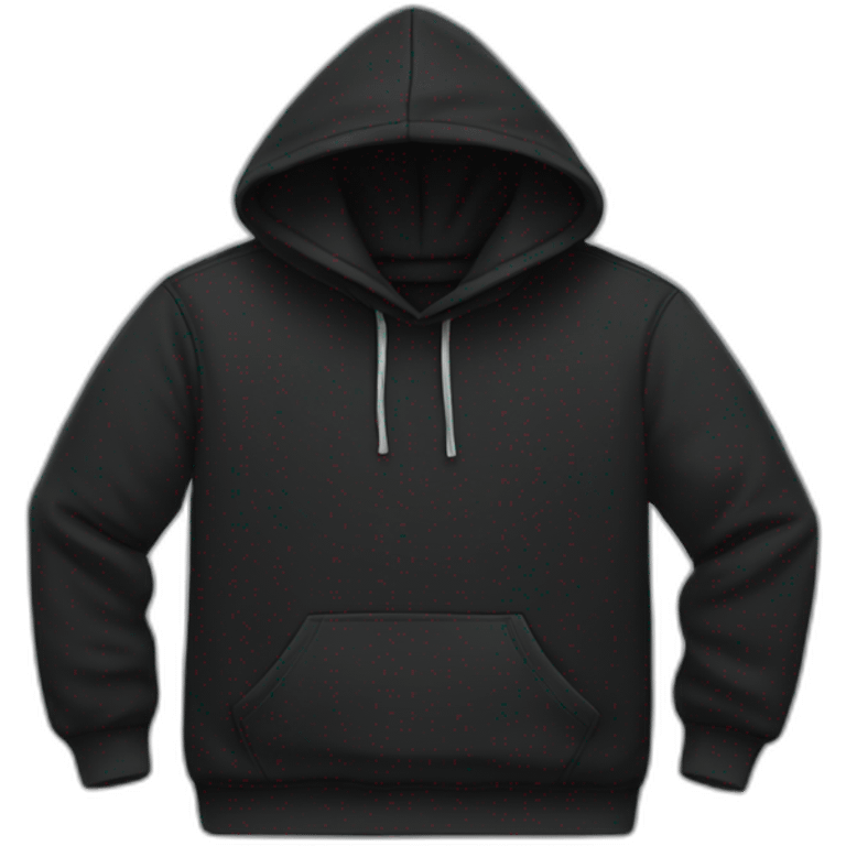 folded black hoodie emoji