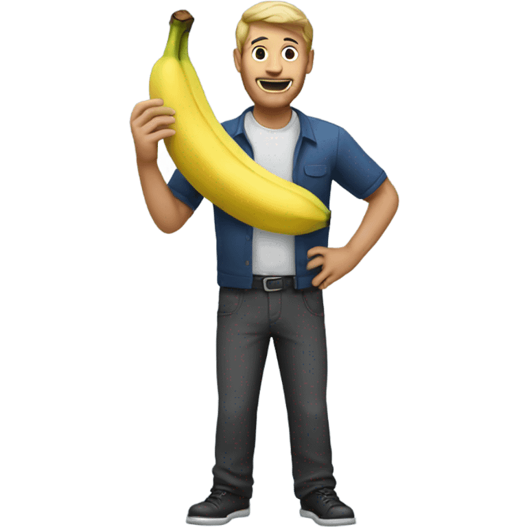 Man holding banana emoji