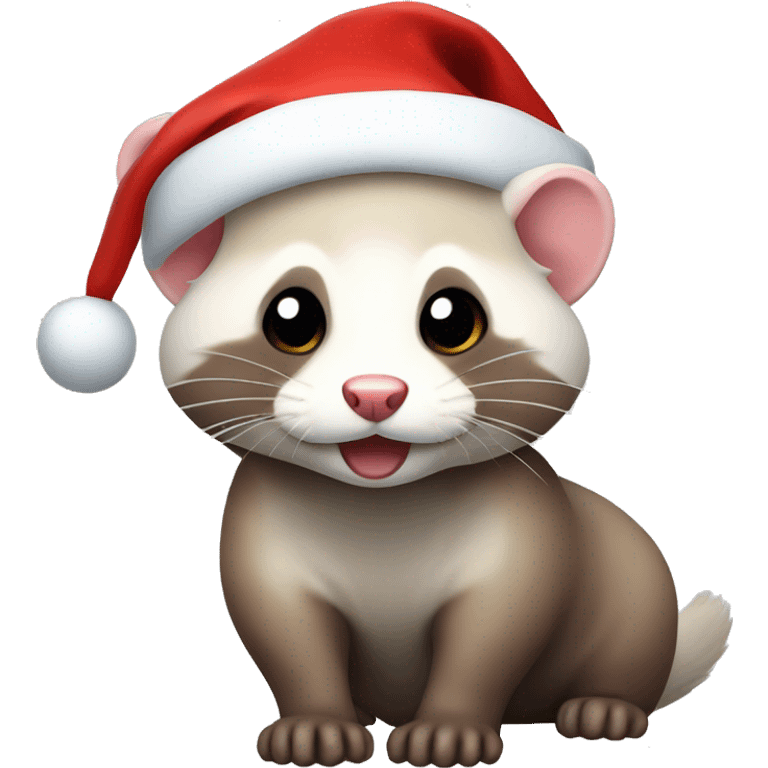 A ferret in a Santa hat emoji