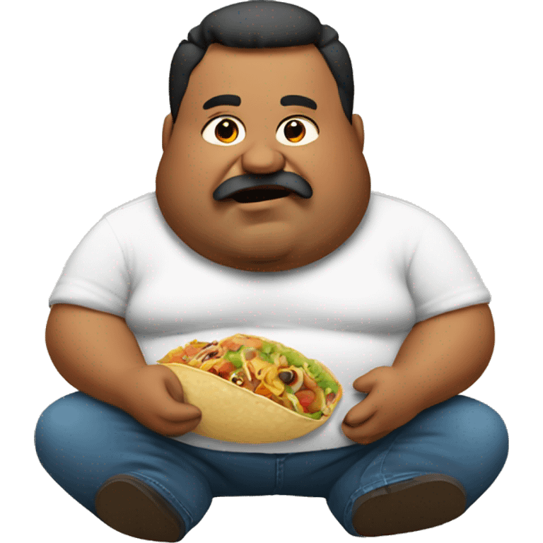 fat dad eating mexican  emoji