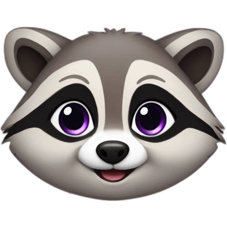 Cute violet raccoon LOL emoji