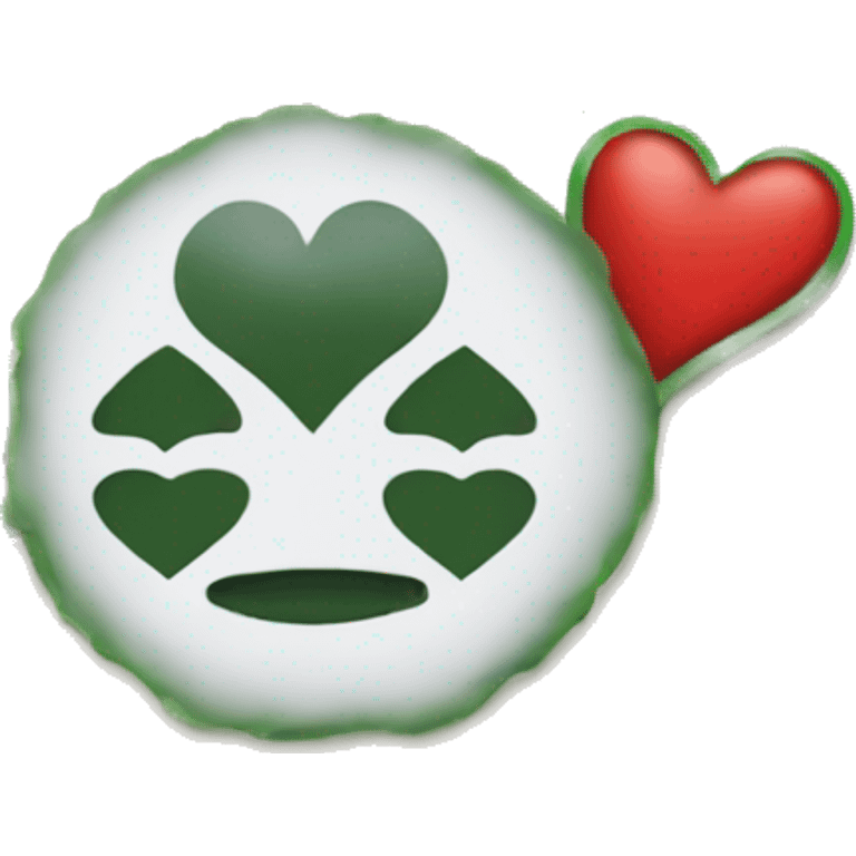 Weed surrounded by love hearts  emoji