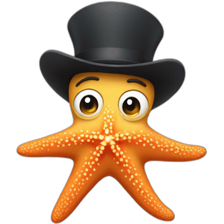 A starfish that has a handlebar mustache. emoji