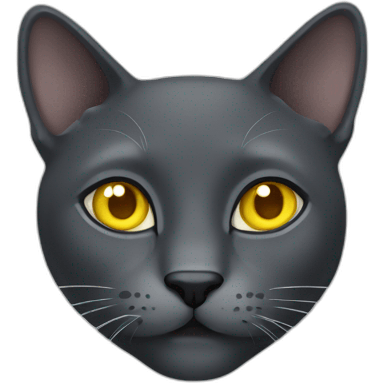 dark gray cat with yellow eyes emoji