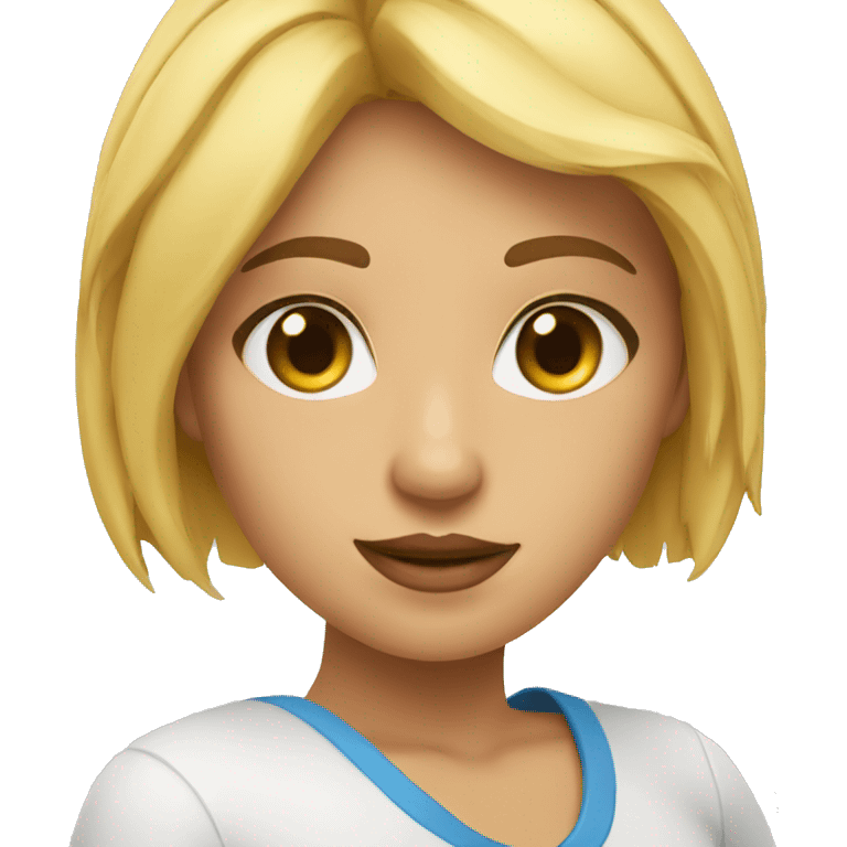 Chica rubia ojos azules  emoji