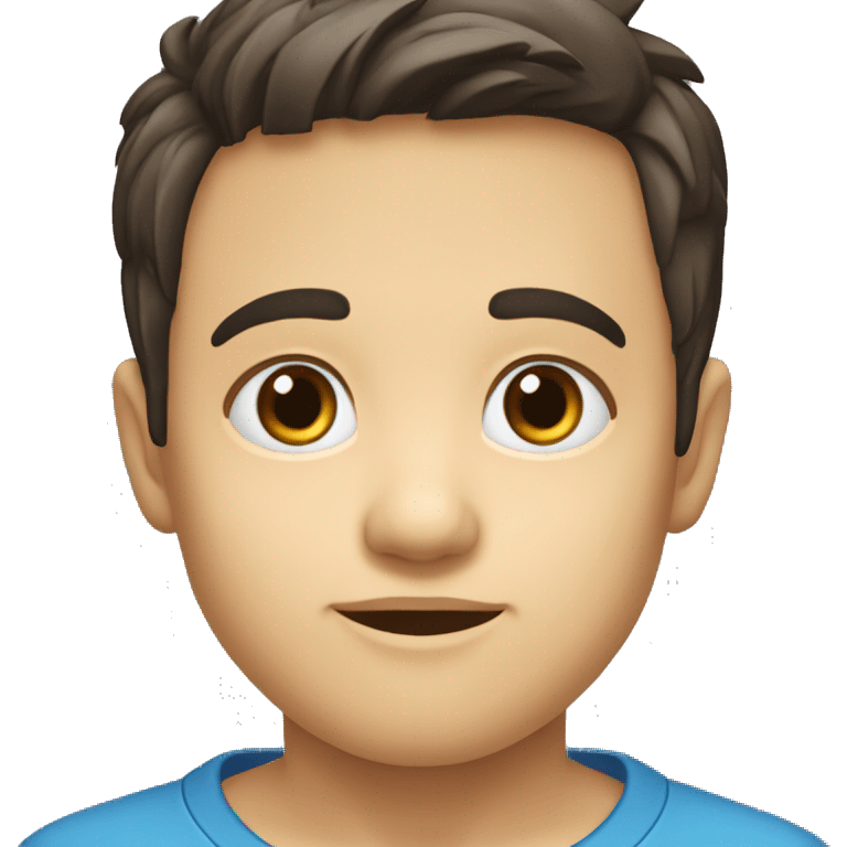 niño pequeño rubio de ojos azules grandes cuderpo entero emoji