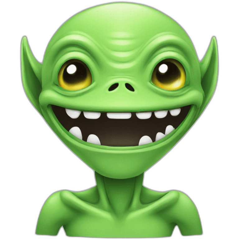 happy alien, flat 2d vector emoji