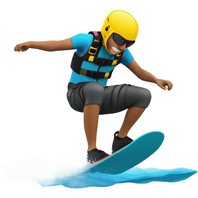 Wakeboarder jumping emoji