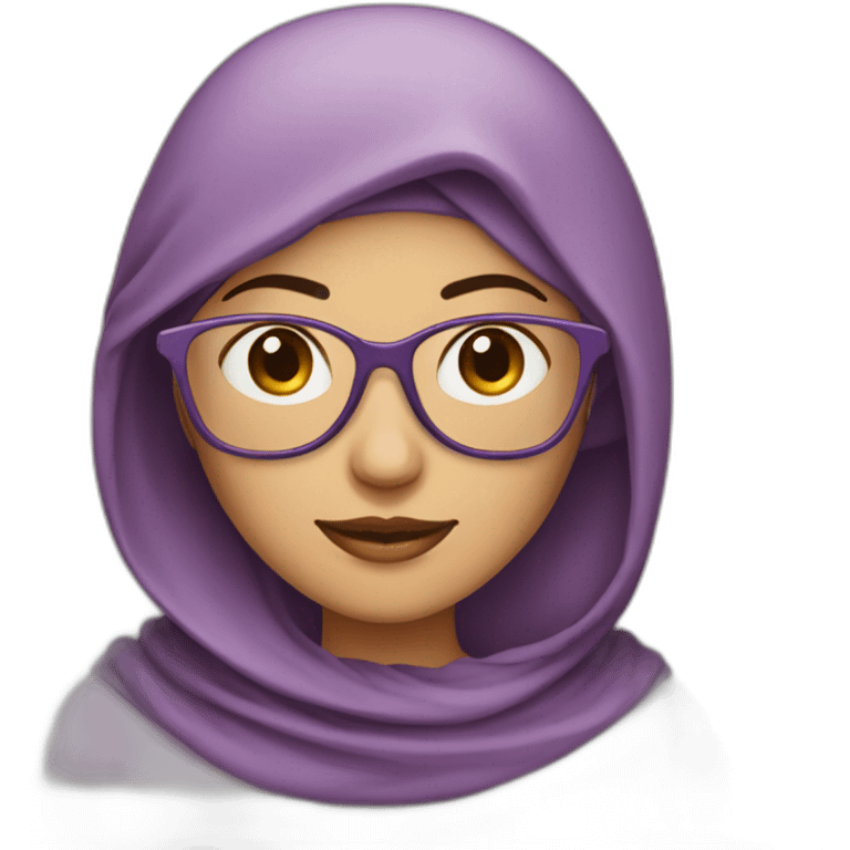 femme musulmane portant des habits mauve et des lunettes de soleil emoji