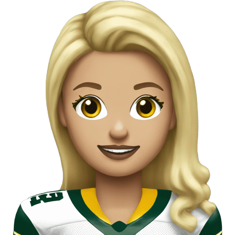 nfl cheerleader, blonde, Green Bay packer  emoji