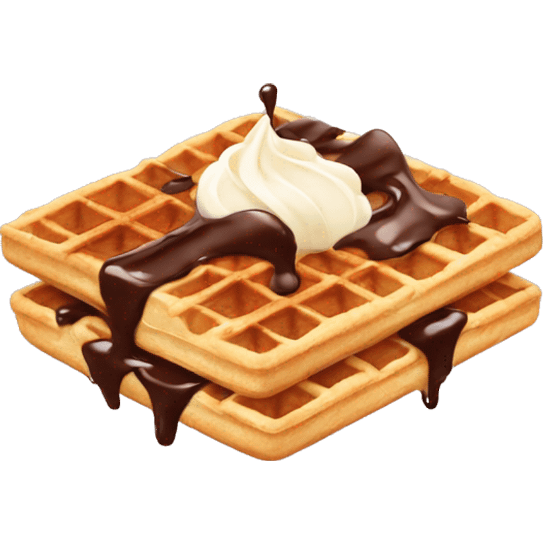 Waffle with chocolate and cream emoji