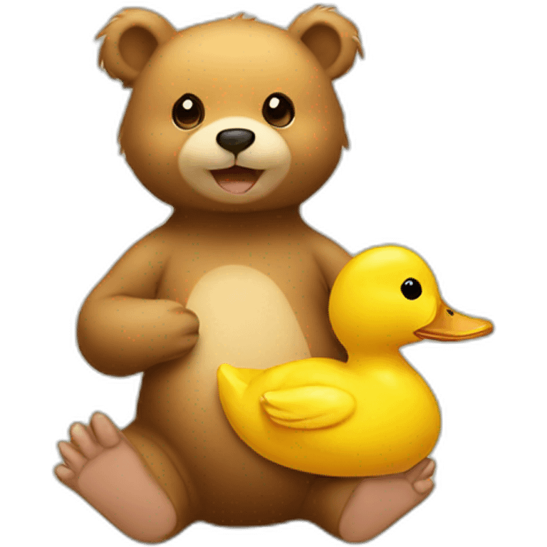 Baby bear and duck emoji