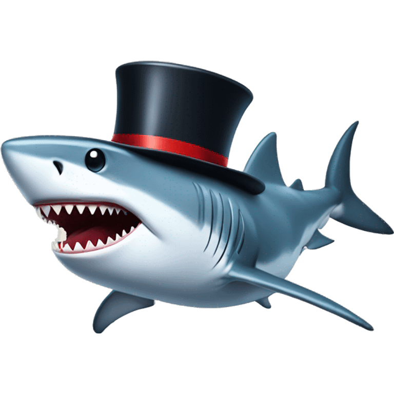 Shark with top hat emoji