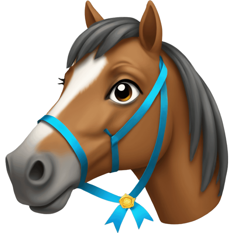 Horse with prize ribbon emoji