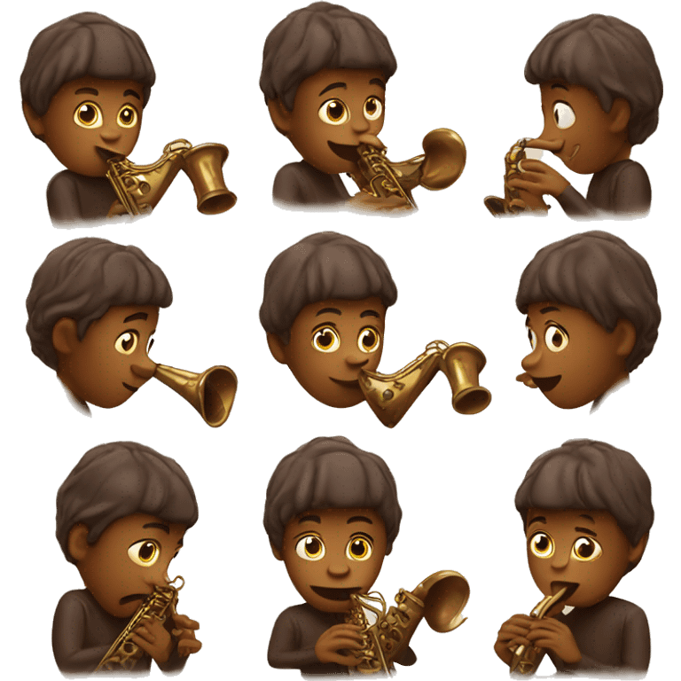 sax player eating chocolate emoji