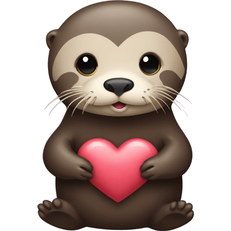 Sea otter holding a heart emoji