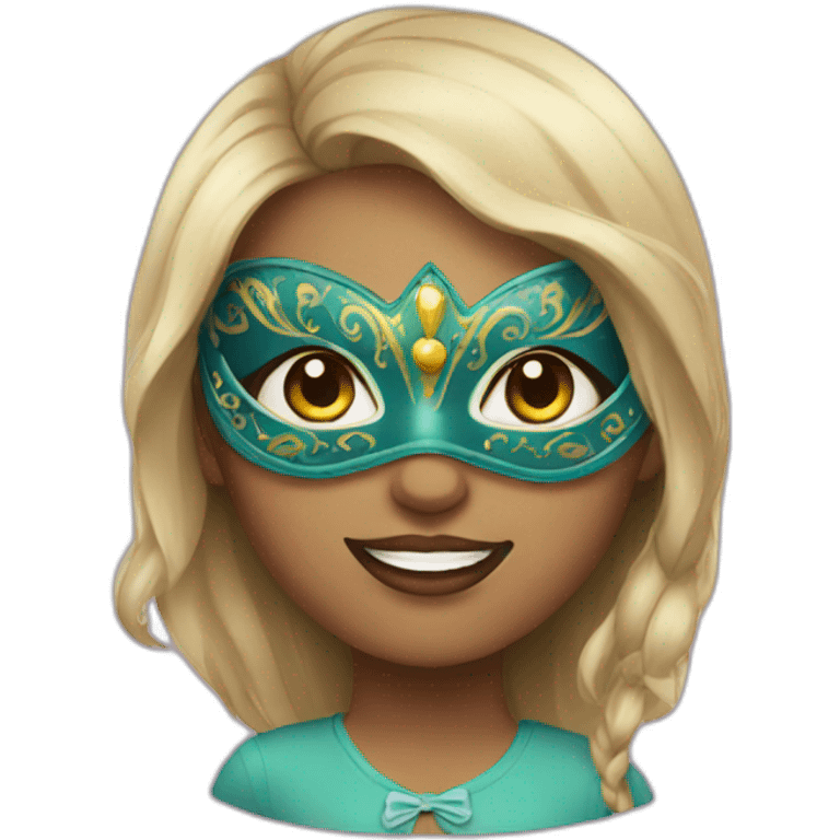 girl with carnival mask  emoji