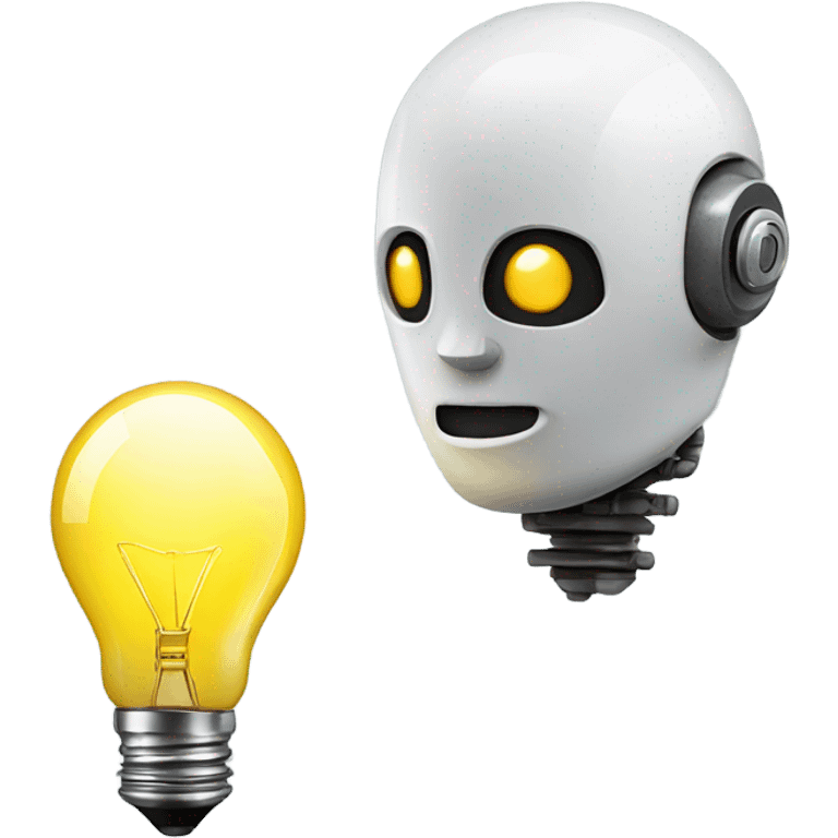 robot and a light bulb emoji