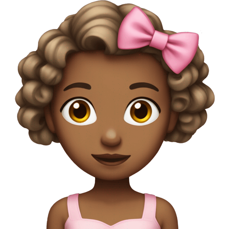 Girl with pink bow in hair  emoji