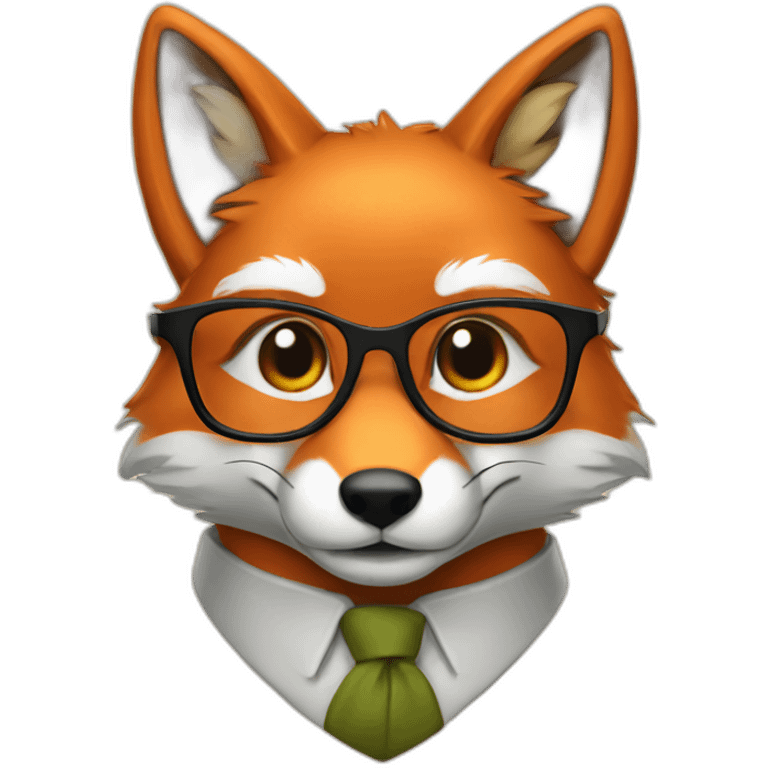 a nerdy fox emoji