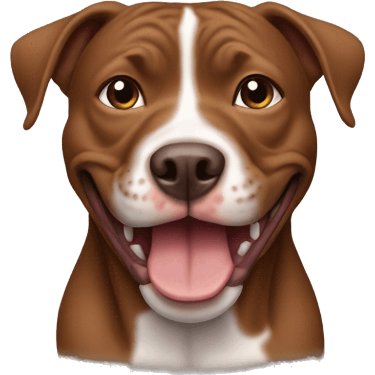 Brown Pitbull female smile  emoji