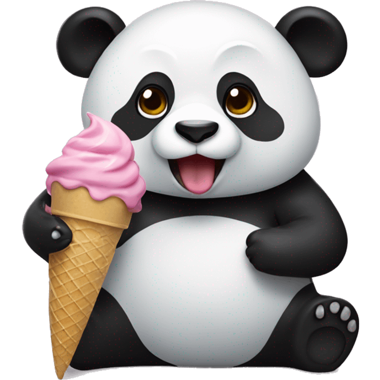 Panda eating ice cream emoji