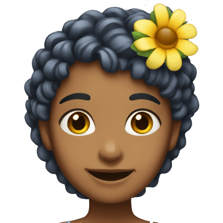 smiling girlwith flower hair emoji