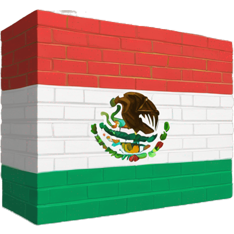 Big Brick wall with small mexican flag  emoji