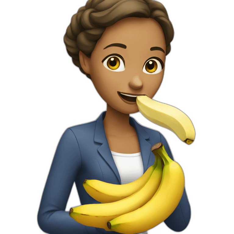 woman eating banana emoji