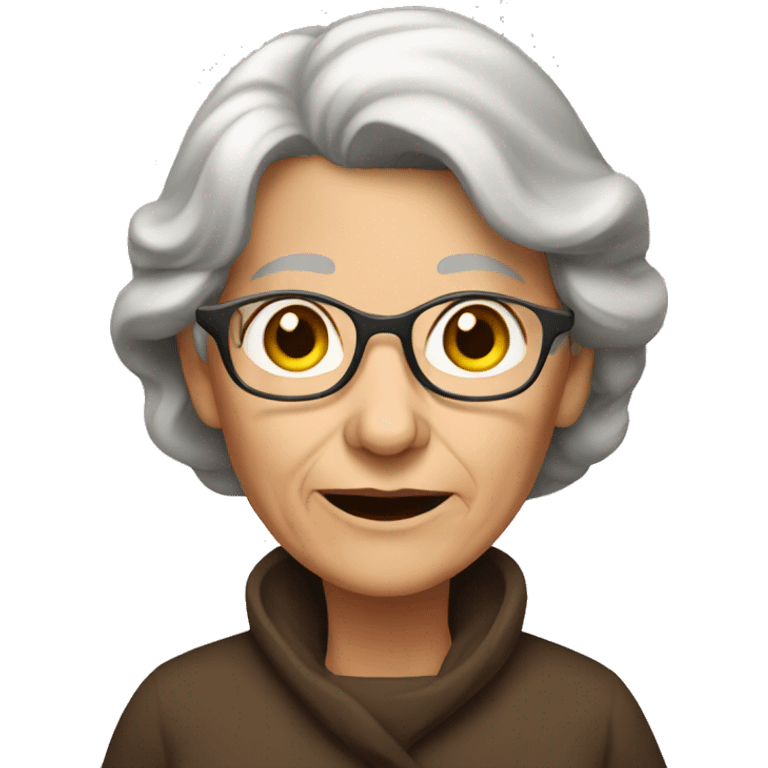 old woman with brown hair emoji