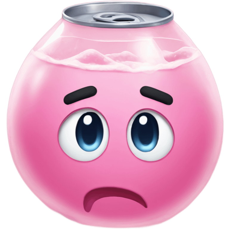 Cute soda with Kirby eyes emoji