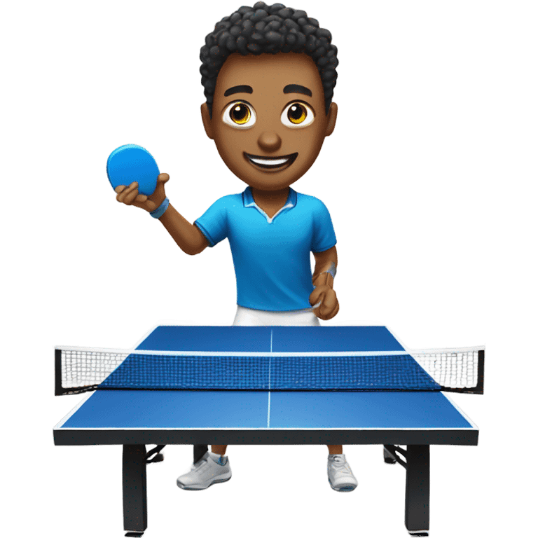 ping pong player with a smile emoji