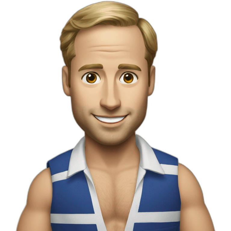 Prince William as beach bum emoji