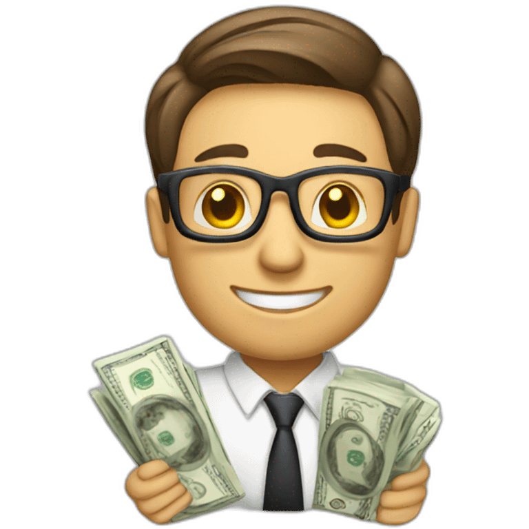 accountant working with money emoji