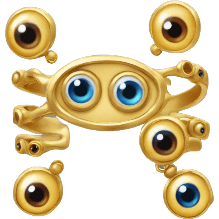 very thin gold ring studded with eyeballs emoji