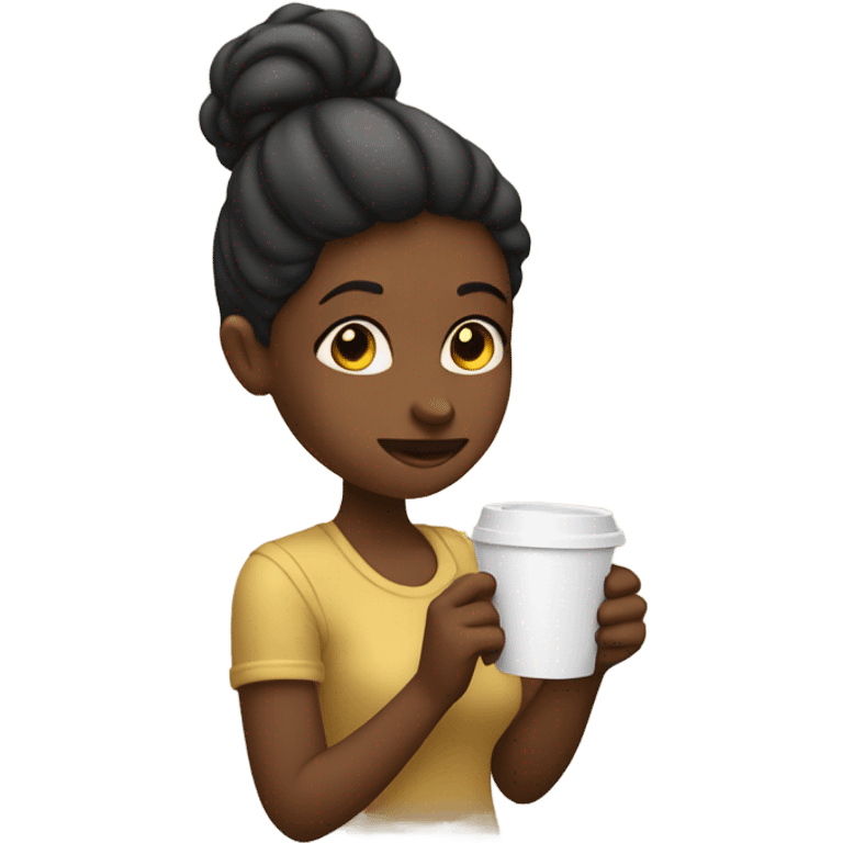 Girl drinking coffee emoji