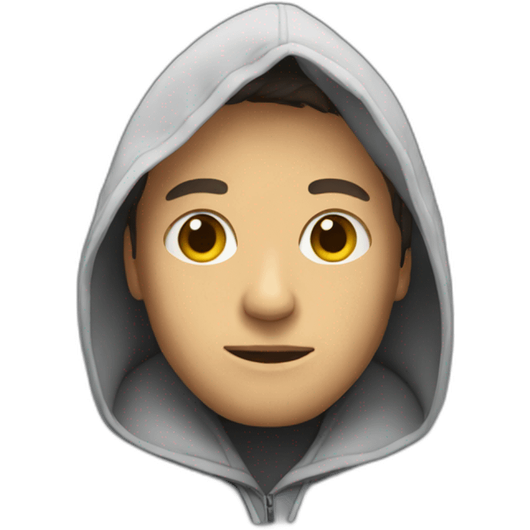 Man with hoodie facing down  emoji