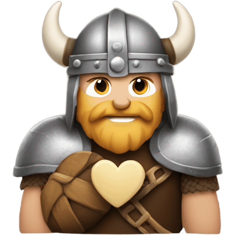 Viking holding a heart  emoji