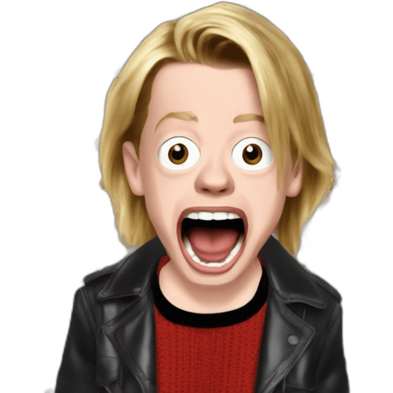 Macaulay culkin home alone scream with Michael jackson emoji