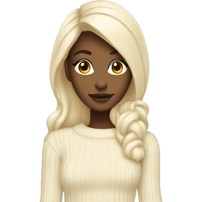 Cream long sweater dress emoji