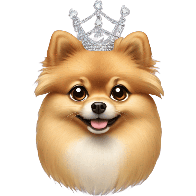 Pomeranian wearing a tiara emoji